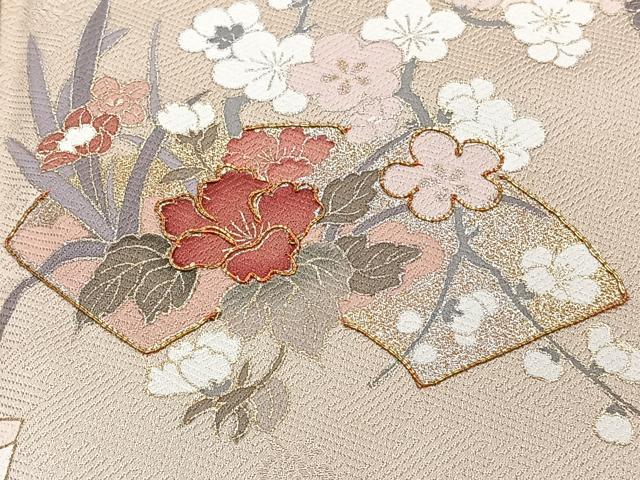平和屋着物■訪問着　駒刺繍　立波地紙花文　松竹梅　暈し染め　金銀彩　正絹　逸品　CABH5321xi