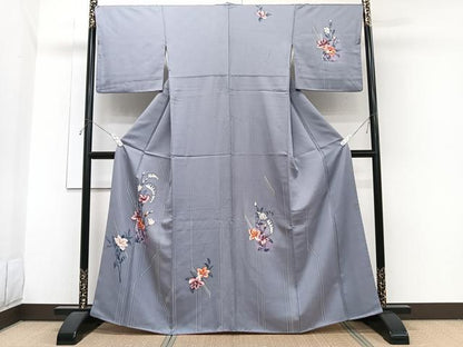 平和屋着物■訪問着　手描き　草花文　暈し染め　正絹　逸品　CABH5324xi