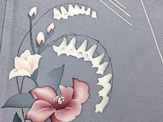 平和屋着物■訪問着　手描き　草花文　暈し染め　正絹　逸品　CABH5324xi
