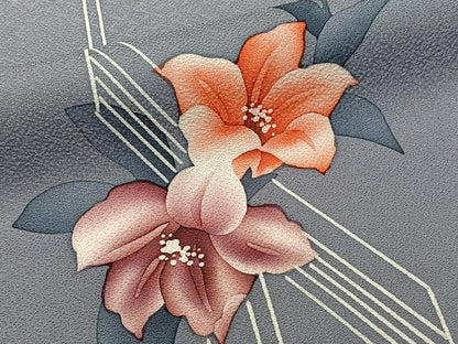平和屋着物■訪問着　手描き　草花文　暈し染め　正絹　逸品　CABH5324xi