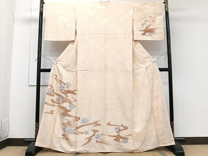 平和屋着物■訪問着　流水花文　暈し染め　金彩　正絹　逸品　CABH5326xi