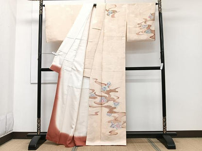平和屋着物■訪問着　流水花文　暈し染め　金彩　正絹　逸品　CABH5326xi