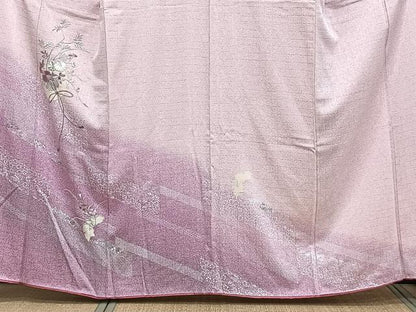 平和屋着物■訪問着　刺繍　草花文　金銀彩　正絹　逸品　CABH5327xi