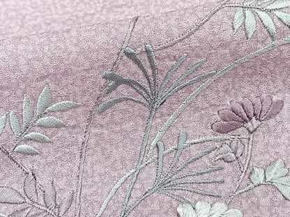 平和屋着物■訪問着　刺繍　草花文　金銀彩　正絹　逸品　CABH5327xi
