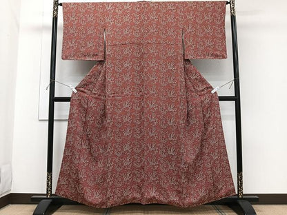 平和屋着物■上質な小紋　草花文　正絹　逸品　CABH5331xi