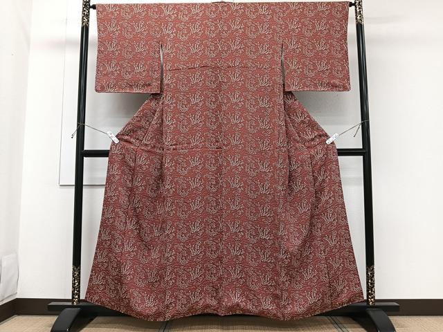 平和屋着物■上質な小紋　草花文　正絹　逸品　CABH5331xi