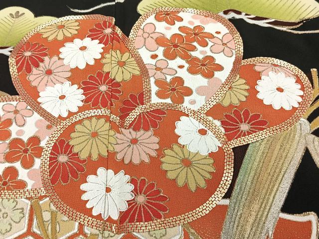 平和屋着物□豪華黒留袖 駒刺繍 笹竹松花文 金彩 正絹 逸品 CABH5336xi