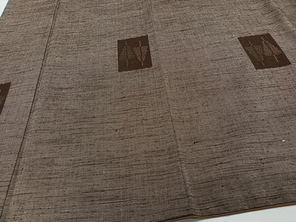 平和屋着物■上質な紬　80亀甲　色紙幾何学文　正絹　逸品　CABH5341xi