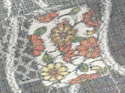 平和屋着物■上質な紬　色紙草花文　正絹　逸品　CABH5346xi