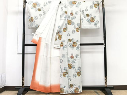 平和屋着物■上質な小紋　花瓶文　金彩　正絹　逸品　CABH5349xi