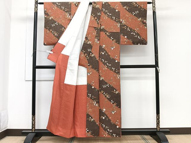 平和屋着物■上質な小紋　花蝶文　金彩　正絹　逸品　CABH5351xi