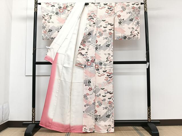 平和屋着物■上質な小紋　枝松梅花文　正絹　逸品　未使用　CABH5353xi