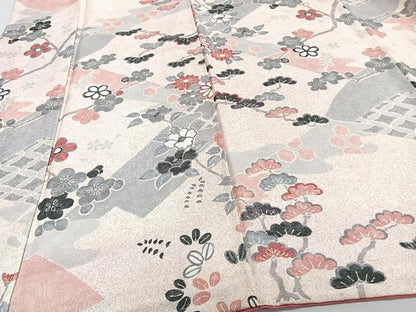 平和屋着物■上質な小紋　枝松梅花文　正絹　逸品　未使用　CABH5353xi