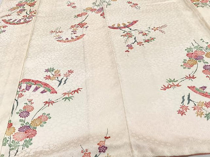 平和屋着物■上質な小紋　型染め　草花文　正絹　逸品　CABH5357xi