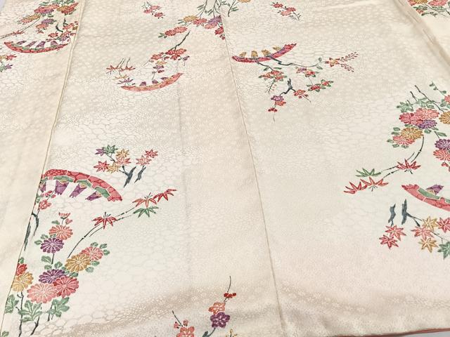 平和屋着物■上質な小紋　型染め　草花文　正絹　逸品　CABH5357xi
