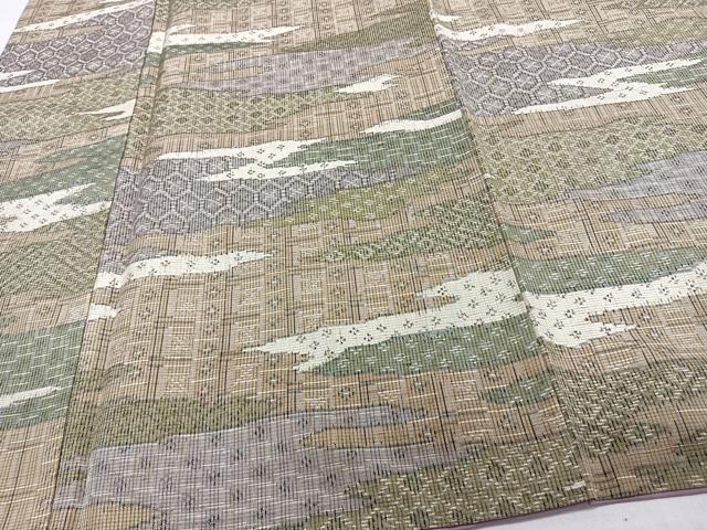 平和屋着物■上質な紬　雲取り亀甲文　正絹　逸品　CABH5403xi