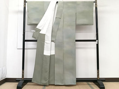 平和屋着物■上質な小紋　作家物　登仕子染　霞文　正絹　逸品　CABH5502xi