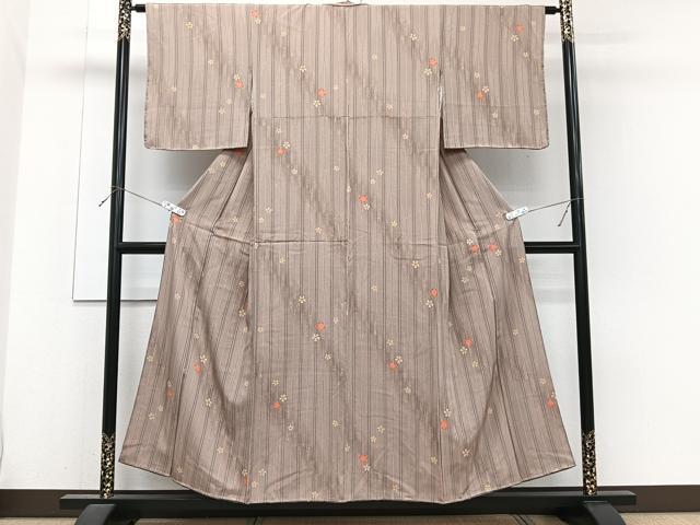 平和屋着物■上質な小紋　矢羽花間道　正絹　逸品　未使用　CABH5506xi