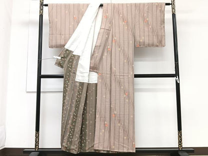 平和屋着物■上質な小紋　矢羽花間道　正絹　逸品　未使用　CABH5506xi