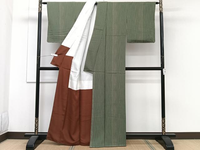 平和屋着物■上質な小紋　間道　正絹　逸品　未使用　CABH5508xi