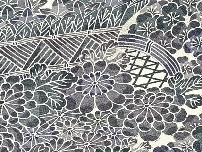 平和屋着物■上質な小紋　籬風景花文　金彩　正絹　逸品　CABH5511xi