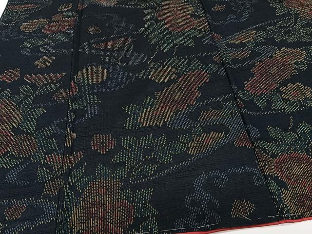 平和屋着物■上質な紬　流水草花文　正絹　逸品　未使用　CABH5514xi