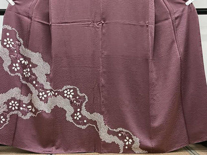 平和屋着物■訪問着　絞り　刺繍　道長笹花文　正絹　逸品　CABH5518xi