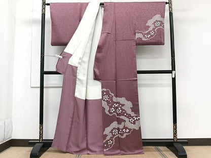 平和屋着物■訪問着　絞り　刺繍　道長笹花文　正絹　逸品　CABH5518xi