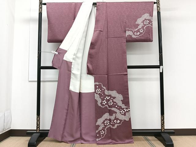 平和屋着物■訪問着　絞り　刺繍　道長笹花文　正絹　逸品　CABH5518xi