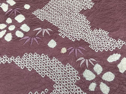 平和屋着物■訪問着　絞り　刺繍　道長笹花文　正絹　逸品　CABH5518xi