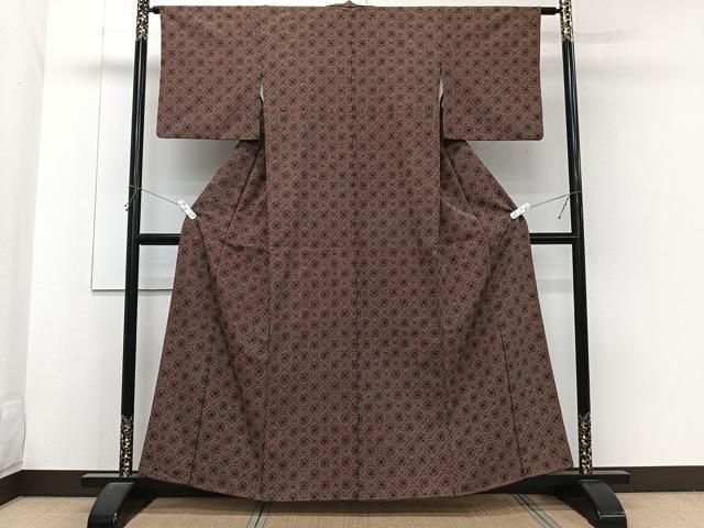 平和屋着物■本場大島紬　蜀江花文　洗える着物　CABH5519xi