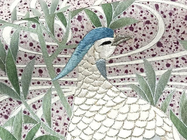 平和屋着物■豪華色留袖　刺繍　降臨尾長鳥草木文　銀彩　正絹　逸品　CABH5520xi