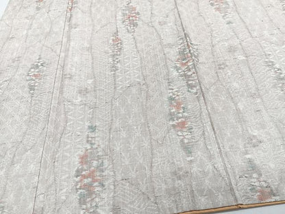 平和屋着物■上質な紬　枝花文　正絹　逸品　CABH5521xi