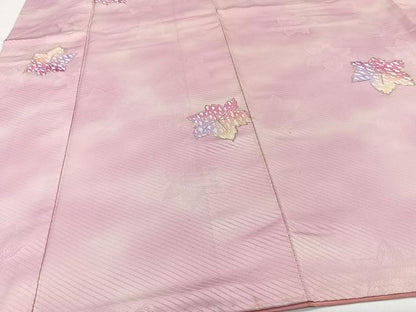 平和屋着物■上質な小紋　楓文　暈し染め　金糸　正絹　逸品　CABH5529xi