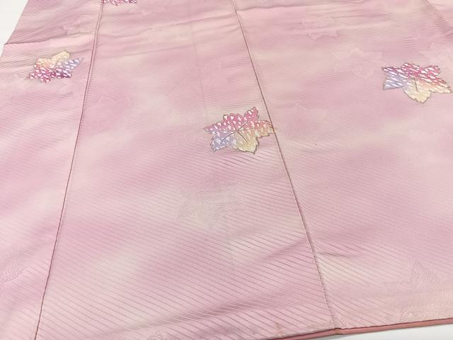 平和屋着物■上質な小紋　楓文　暈し染め　金糸　正絹　逸品　CABH5529xi