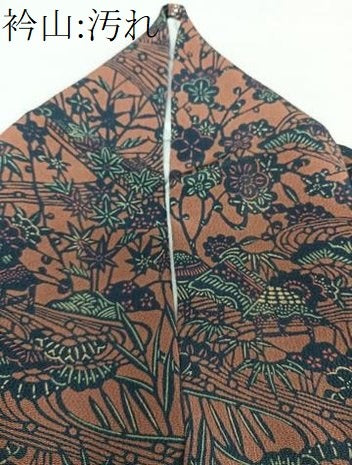 平和屋着物■上質な小紋　型染め　流水風景花文　鬼しぼ縮緬　正絹　逸品　CABH5531xi