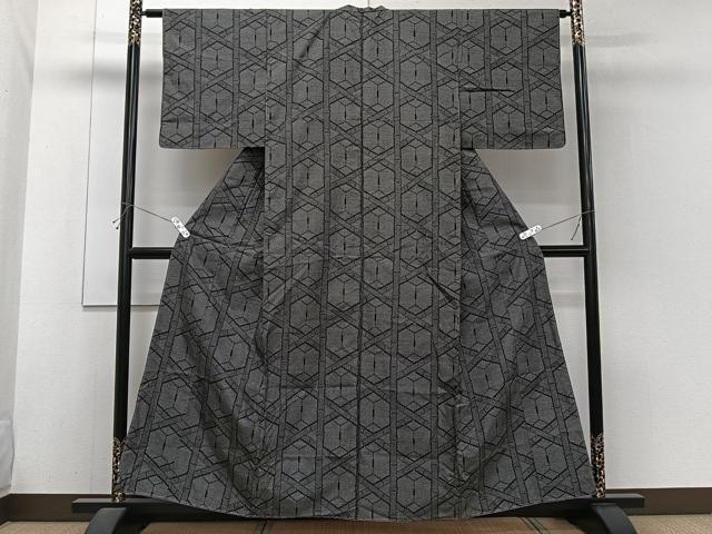 平和屋着物■上質な紬　竹垣文　正絹　逸品　未使用　CABH5533xi
