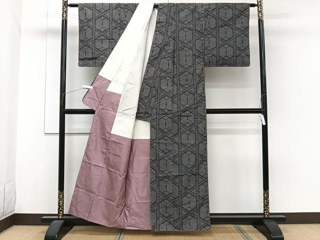 平和屋着物■上質な紬　竹垣文　正絹　逸品　未使用　CABH5533xi