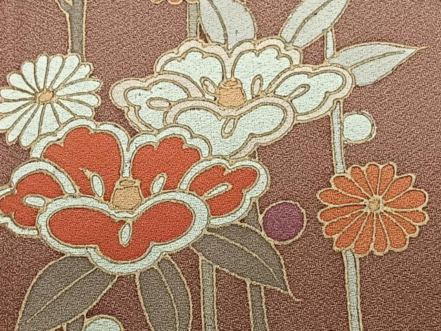 平和屋着物■訪問着　絵霞枝草花文　暈し染め　金銀彩　ロング丈　正絹　逸品　CABH5537xi