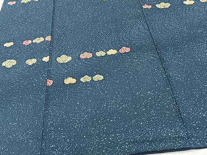平和屋着物■上質な小紋　流水花文　たたき染め　正絹　逸品　CABH5538xi