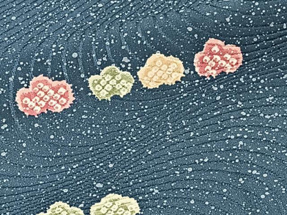 平和屋着物■上質な小紋　流水花文　たたき染め　正絹　逸品　CABH5538xi