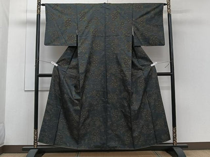 平和屋着物■本場大島紬　7マルキ　花唐草文　正絹　逸品　CABH5541xi