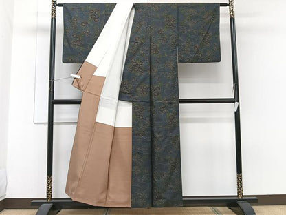 平和屋着物■本場大島紬　7マルキ　花唐草文　正絹　逸品　CABH5541xi