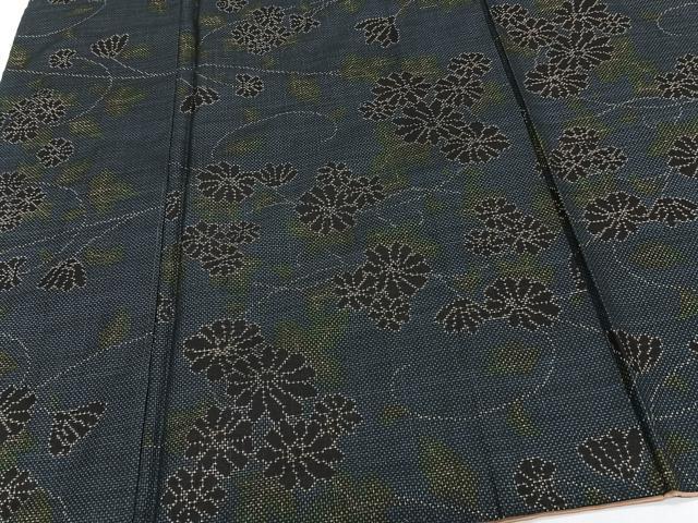 平和屋着物■本場大島紬　7マルキ　花唐草文　正絹　逸品　CABH5541xi