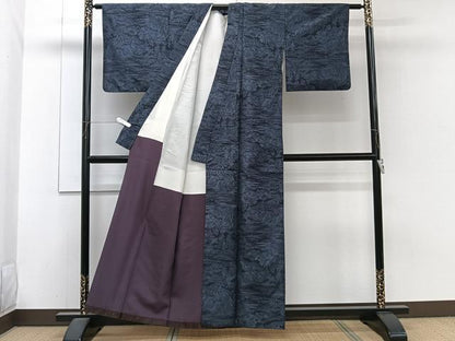 平和屋着物■上質な紬　風景文　正絹　逸品　CABH5542xi