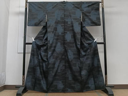 平和屋着物■本場大島紬　7マルキ　抽象文　正絹　逸品　CABH5543xi