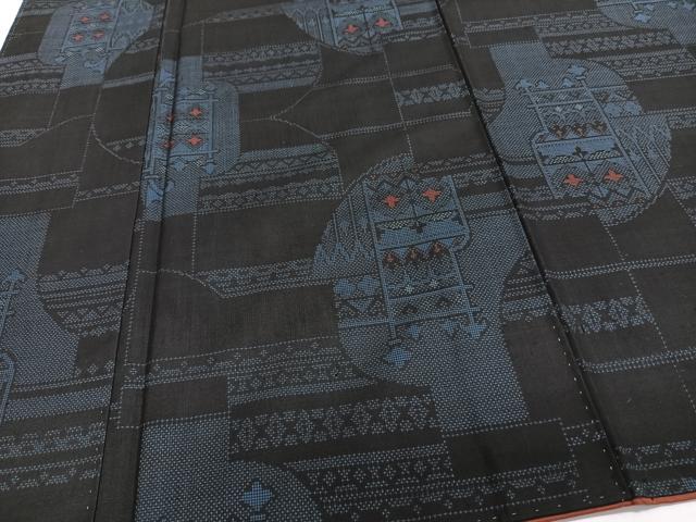 平和屋着物■本場大島紬　7マルキ　抽象文　正絹　逸品　CABH5543xi