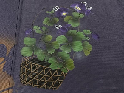 平和屋着物＊夏物　訪問着　絽　飾花文　金彩　正絹　逸品　CABH5552xi