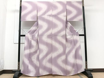 平和屋着物＊夏物　小紋　変わり絽　流水蜻蛉　暈し染め　正絹　逸品　CABH5553xi