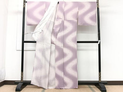 平和屋着物＊夏物　小紋　変わり絽　流水蜻蛉　暈し染め　正絹　逸品　CABH5553xi